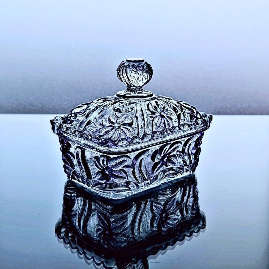 輝くオールドサンルイ すみれのボンボニエール コフレ【19世紀後半】 輝くオールドサンルイ すみれのボンボニエール 19世紀後半 輝く